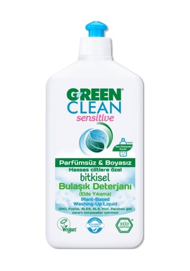 U Green Clean Elde Yıkama Parfümsüz Boyasız Bitkisel Bulaşık Deterjanı 500 ML