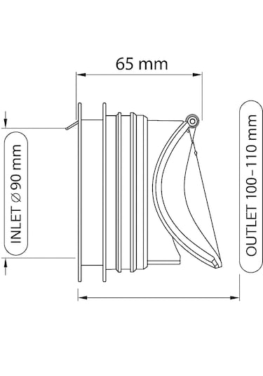 110'luk Çekvalfli Klozet Gider Aparatı - Koku Ve Kemirgen Bariyer