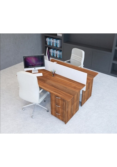 Burovena Vena Nil Workstation Ikili Çalışma Masa 158Cm X 140Cm X 115H