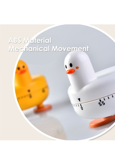 Fortunelane Beyaz Ördek Mutfak Zamanlayıcı - Pil Gerektirmeyen Hatırlatıcı