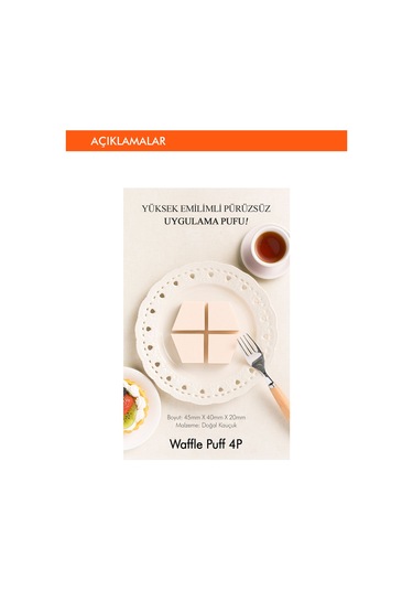 Missha Waffle Puff Köşeli Makyaj Süngeri 4 Adet