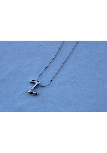 Byantep Balon Harf Çelik Kolye Z Harf Silver Gri