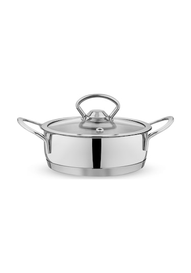 Schafer Micro Mini Basık Çelik Tencere 14 CM 2 Parça