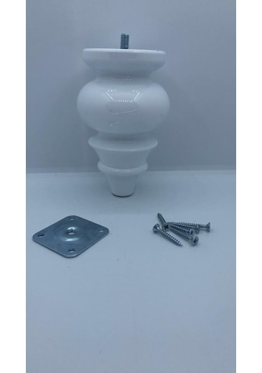 Karakoçaksesuar Karakoç Safir 14 Cm Beyaz Plastik Şık Mobilya Ayağı (4 Adet)