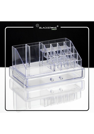F Blackstone Lüx Makyaj Organizerli Çekmece Set Şeffaf Beyaz
