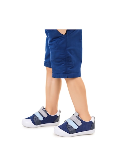 Kiko Kids Textile Cırtlı Erkek Bebek Spor Ayakkabı Lacivert