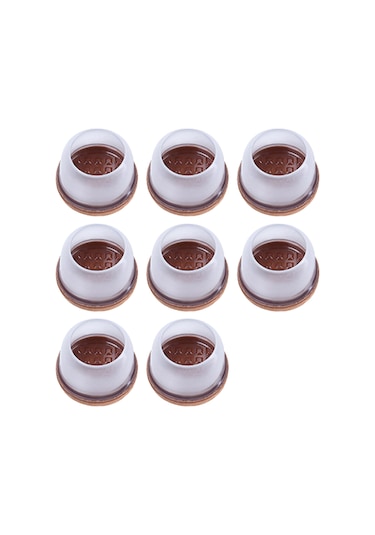 Neevoyu 8 Adet Büyük Boy Şeffaf Yuvarlak Sandalye Ayak Koruması - Sessiz Kaydırmalı, Dayanıklı Tpe Materyal, Zemin Koruyucu