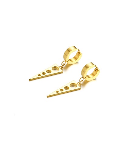 Ehediye Chavin Çelik Sarı Sallantılı Bayan Erkek Küpe Dz45Sr Altın