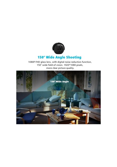 Reedark Sq9 Mini Kameralar 1080p Full Hd Cmos Sensörlü 6 Ir Led Işıkli Gündüz/gece Kamera Hareket Algılama Ve Tv Çıkışı Desteği