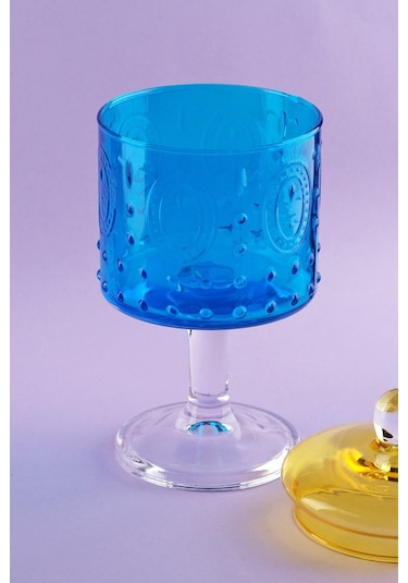 Glore Kavanoz Fleur Ayaklı Turkuaz Sarı 83323 Çok renkli