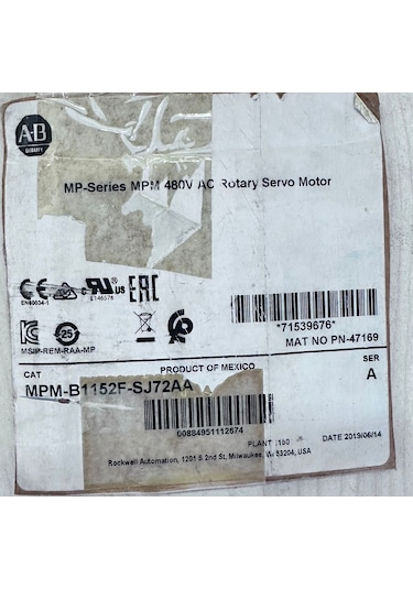 Allen Bradley Mpm-b1152f-sj72aa Servo Motor