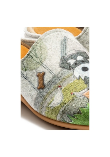 Twigy Köpek Kadın Ev Terliği Gri 36/41 CC0149D Çok Renkli