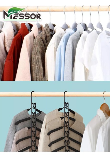 Messor Dönüştürülebilir Çok Katmanlı Giysi Askısı 193966108 Siyah