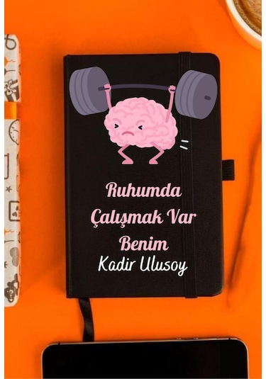 Kişiye Özel Ruhumda Çalışmak Var Benim Tasarımlı Deri Not Defteri