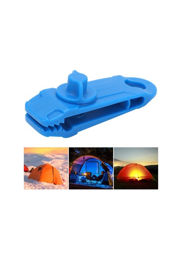 Xindoker Dış Mekan Çadır Kancası - Stormproof Tente Sabitleyici, Ayarlandırabilir Makyajlı Nilon Klips, Mavi 21g Diğer