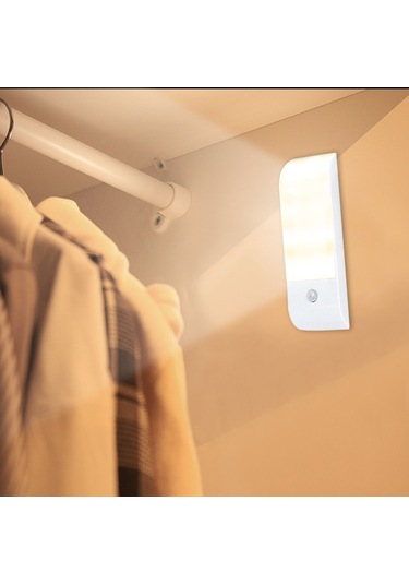 Şarj Edilebilir Led Gece Lambası, Hareket Sensörlü Otomatik Gece Lambası, Sıcak Beyaz