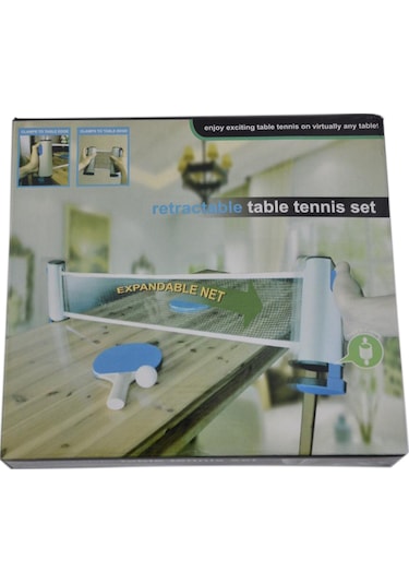 Portatif Masa Tenisi Filesi Tüm Masalara Uyumlu + 2 Raket + 3 Top Çok Renkli