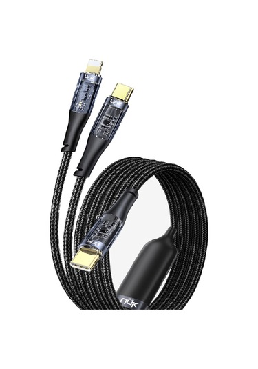 Linktech K674 Multi 2in1 Type-c + Lightning Pd 60w Hızlı Şarj Kablosu