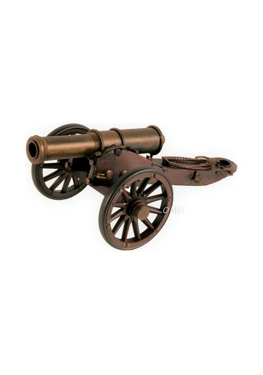 Vintage Amerikan İç Savaş Topu Nostaljik Metal Top Arabası 31cm