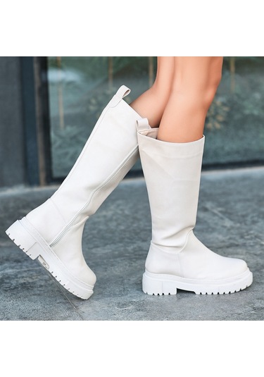 Idax Ten Cilt Topuklu Çizme Ten