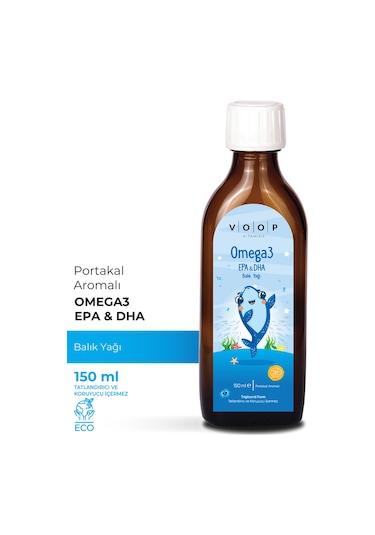 Voop Portakal Aromalı Omega 3 Balık Yağı Şurup 150 ML