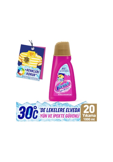 Vanish Sıvı Pembe 1000 Ml + Oxi Toz Beyaz 480 Gr
