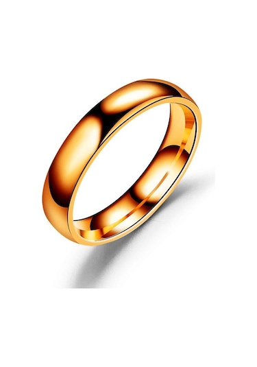 Rose Gold Basit Pürüzsüz 4mm Ark Çelik Yüzük Paslanmaz Çelik Çift Yüzük El Takı 11
