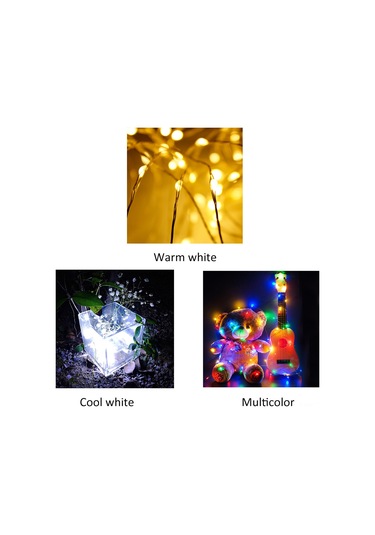 Vkemall Güneş Enerjili Led Bakır Tel Işık Zinciri, Ip65 Su Geçirmez, 21.9m 200 Led, 8 Fonksiyonlu, Dış Mekan Partisi Dekorasyon Işığı, Bz977 Beyaz Gri Beyaz