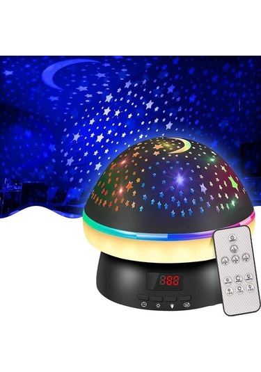 Willowhaven Homyl Led Projektör Işığı Usb Yıldızlı Okyanus Siyah 12.8x10.5 Cm Siyah