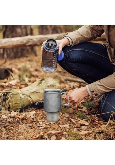 Pazly Lixada Mini Titanyum Alkol Ocak, Hafif Sıvı Ruh Alkol Ocak Fırını Açık Gümüş