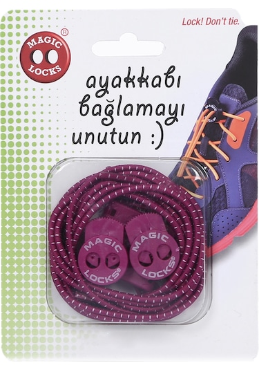 Magic Locks Unisex Bordo Günlük Ayakkabı Bağcığı 10a1 Pembe