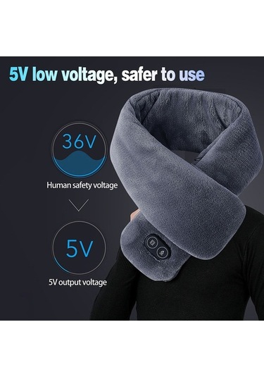 Electronıc Outlet Yumuşak Usb Titreşimli Sıcak Şal Masaj Leezsing Kış Kadın Isıtmalı Erkek Elektrikli Boyunluk-792 Atkı Tl Çok Renkli