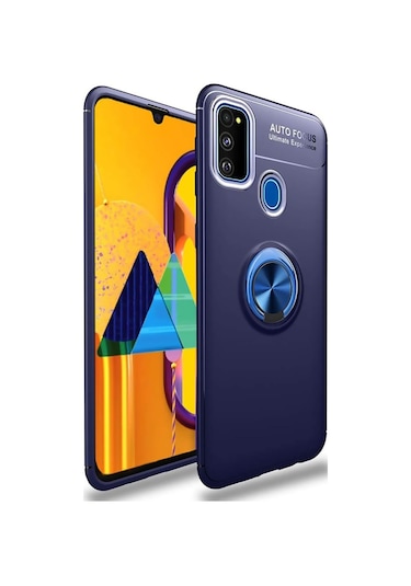 Samsung Galaxy Uyumlu M31 Kılıf Yüzüklü Tam Korumalı Silikon Kapak