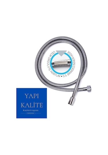 YAPI KALİTE Çelik Örgülü Kopmaz Dolanmaz Banyo Duş Spiral Hortumu