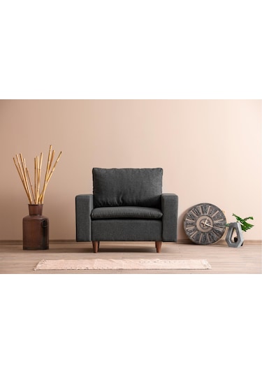 Lungo Modüler Berjer - Koyu Gri Keten Koyu Gri