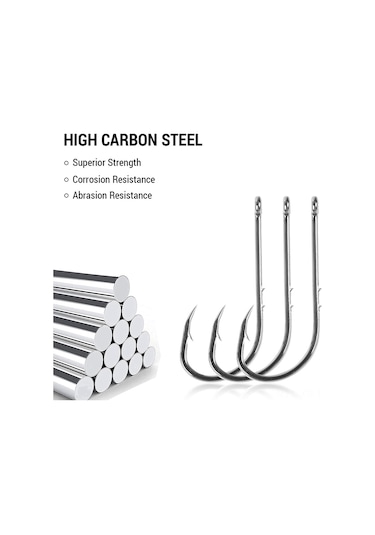 Xiyyadms 100 Adet Yüksek Karbon Çelik İki Tırnaklı Uzun Saplı Deniz/su Altı Balık İğnesi 10 Numara - Dayanıklı, Kuru Bait Tutucu