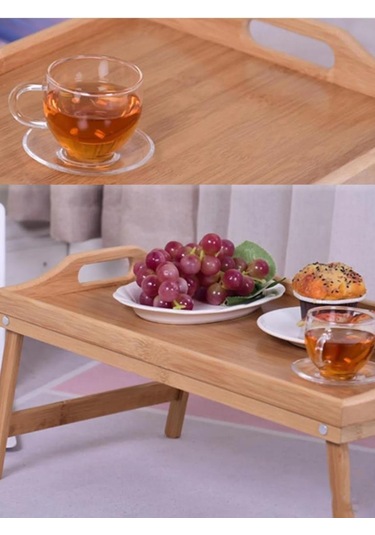 Kapris  KAP-112 Katlanır Ayaklı Bambu Tepsi 50 x 30 CM