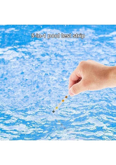Besthome1 5'li Havuz Su Kalitesi Test Çubukları - Klor, Ph, Tuz, Alkali, Sitrik Asit - 50 Adet Beyaz Paket Beyaz