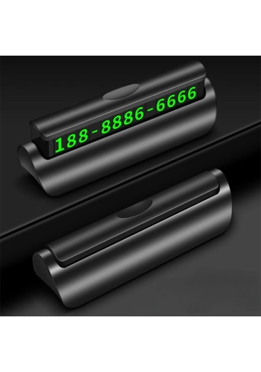 Siyah-gizli Aydınlık Araç Telefonu Plaka Otomatik Etiket Gece Lambası Oto Styling İçin Arabada Telefon Numarası Geçici