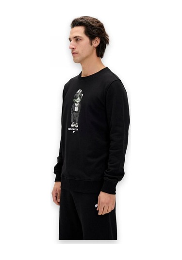 Bad Bear 24.02.12.019 Gator Crewneck Sweat Siyah Erkek Sweatshirt Siyah