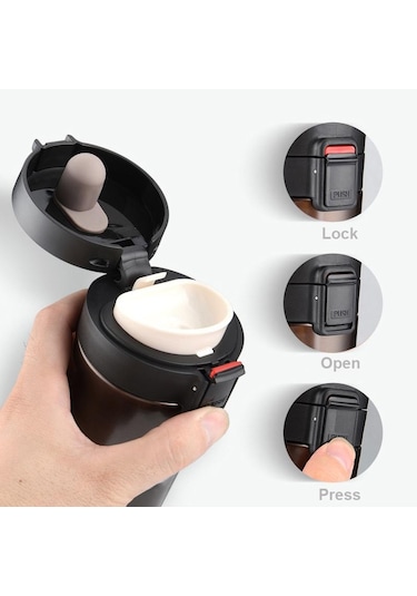 Kahverengi Premium Seyahat Kahve Kupa Paslanmaz Çelik Termos Bardak Bardak Termos Termos Bardak Su Şişesi