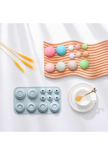 Silikon Kalıp Çikolata Yarım Daire Şeklinde Fondan Kek Şeker Kura Diğer