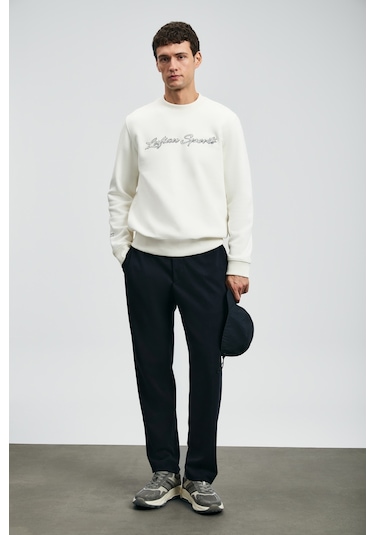 Lufian Loved Erkek Sweatshirt Kırık Beyaz Kırık Beyaz 112030170100510 Beyaz