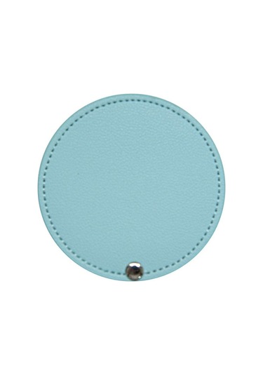 Ultra İnce Makyaj Aynası Pu Deri Cep Aynası Taşınabilir Kozmetik Aynası Mavi