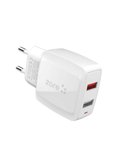 Mobilefix Vest Serisi V2 Micro 2 İn 1 Şarj Seti - Beyaz Beyaz