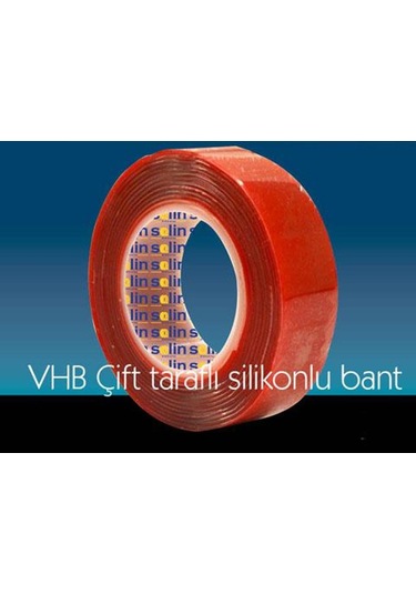 Büro Ev Ofis İçin 18mmx2mt Kırmızı Çift Taraflı Akrilik Silikonize Bant Diğer