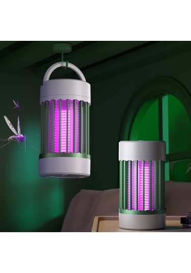 Aubyhe Usb Şarjlı Led Kovucu, İki Modlu, Uv Işık Ve Fotokatalitik Reaksiyonlu, Ev Ve Dış Mekan İçin Sessiz Komar Öldürücü Lambası Yeşil