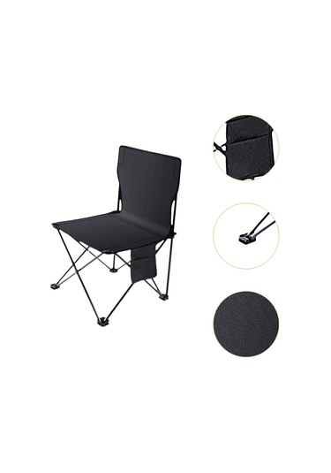 Homyl Kamp Katlanır Sandalye Cep Açık Yürüyüş Seyahat L Siyah Çok Renkli