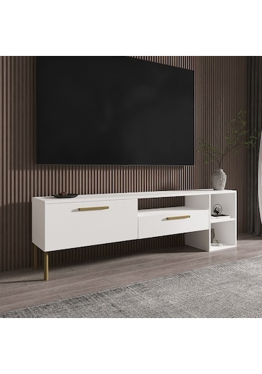 Tv Sehpası Pergo Beyaz Gold 160 Cm