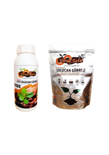 %100 Organik Vermisafa Solucan Gübresi 2 KG Katı + 500 ML Sıvı